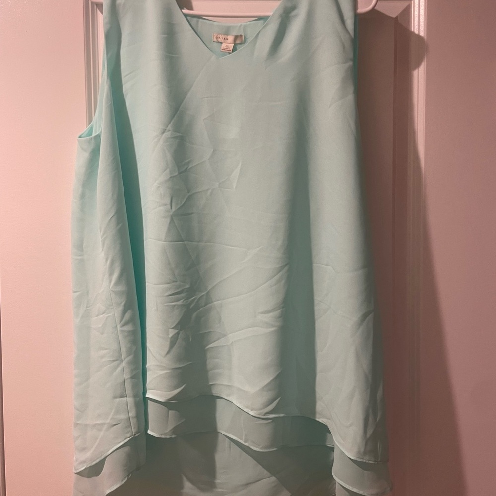 Cato Mint Green Layered Sleeveless Blouse